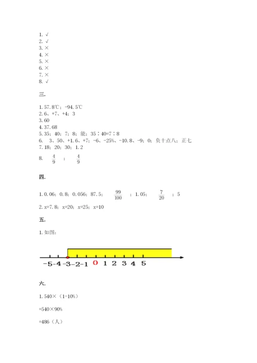 山西省【小升初】2023年小升初数学试卷及答案【考点梳理】.docx