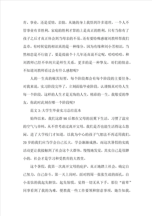 年度大学生的毕业实习总结