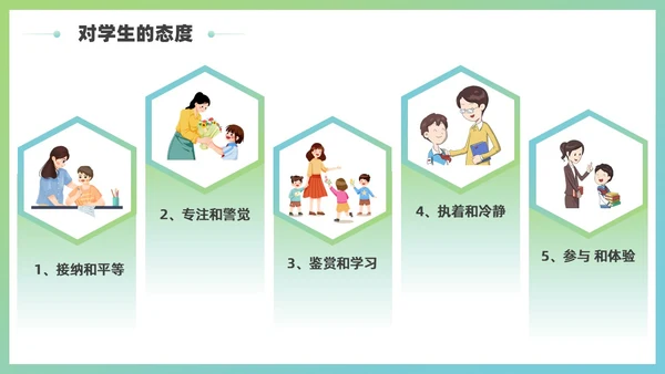 蓝绿色简约插画风教师角色转变与心理成长培训PPT模板教师培训