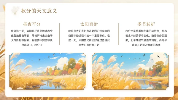 棕色系中国风秋分节气PPT模板