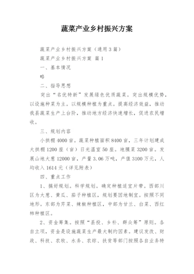 蔬菜产业乡村振兴方案.docx