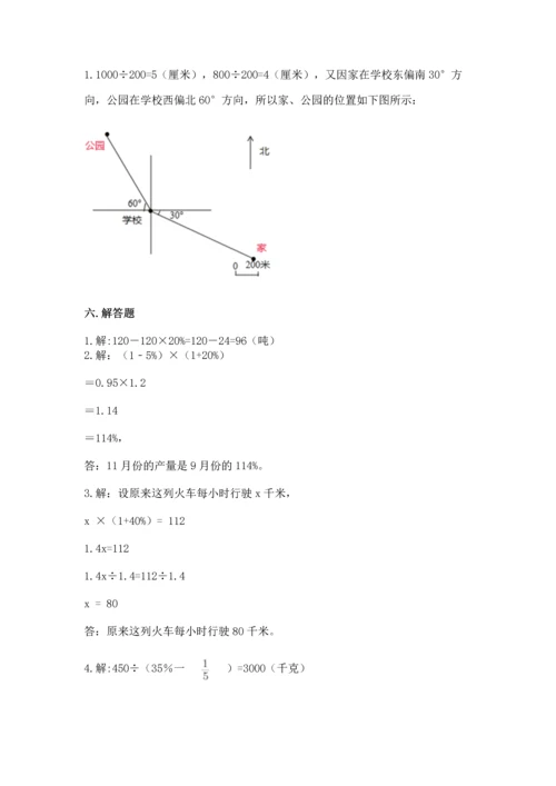 小学六年级上册数学期末测试卷（模拟题）word版.docx