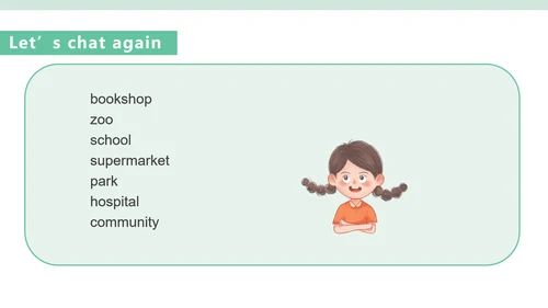 小清新卡通小人二年级英语课件PPT模板