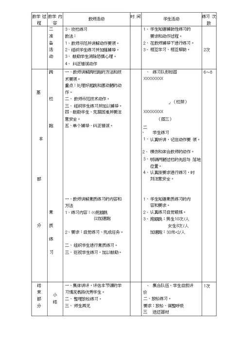 初三体育课教案全集