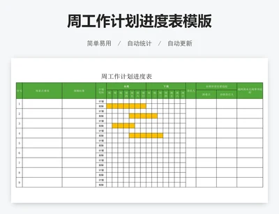 周工作计划进度表模版