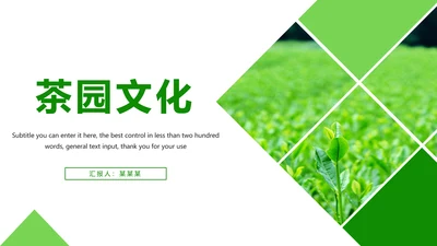 绿色唯美茶园艺术品茶文化茶园PPT模板