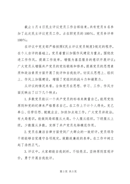 党支部度民主评议党员工作总结.docx