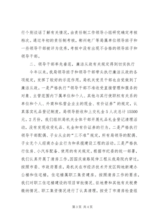 市水利局领导班子执行党风廉政建设责任制情况的报告 (3).docx