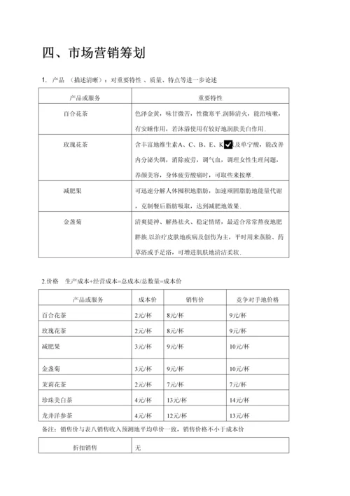 大学生茶语花香创业综合计划书.docx