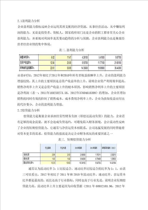 企业财务分析与评