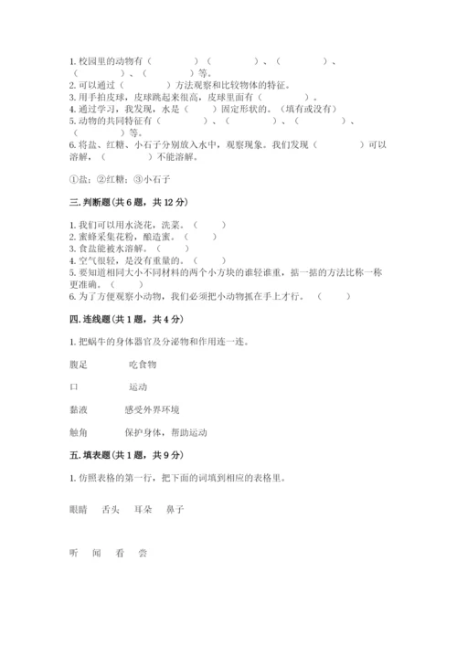 教科版小学科学一年级下册期末测试卷参考答案.docx