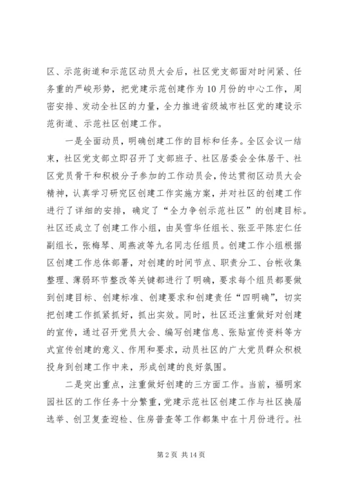 社区党支部创建党建示范社区汇报材料.docx