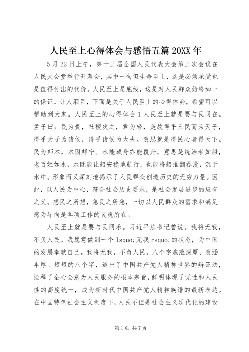 人民至上心得体会与感悟五篇某年.docx