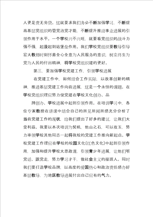 全国中小学校党组织书记网络培训示范班心得体会