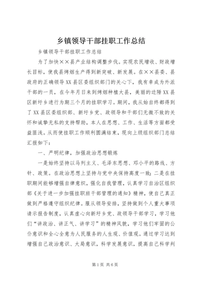 乡镇领导干部挂职工作总结.docx