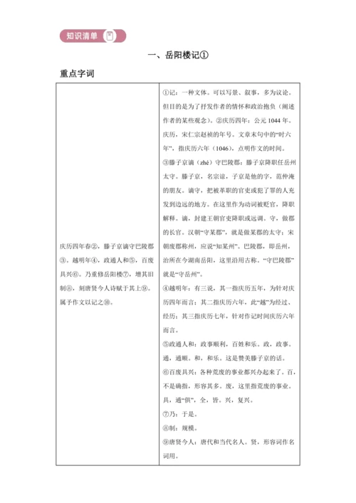 初中语文九年级上册第三单元01讲核心 讲义