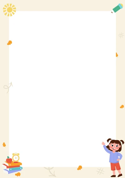 可爱卡通小女孩信纸学习纸