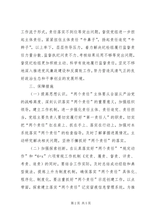 落实XX年党风廉政建设“两个责任”的实施方案 (2).docx