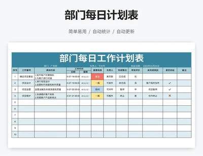 部门每日计划表