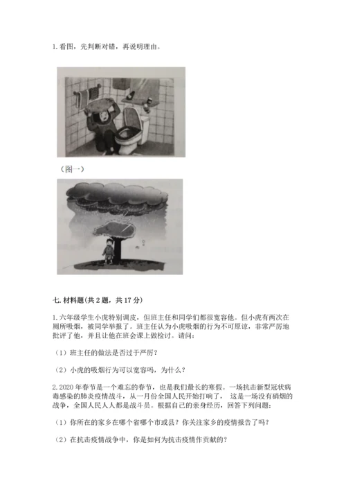 部编版六年级下册道德与法治期末测试卷含答案（能力提升）.docx