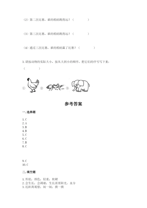 教科版一年级上册科学期末测试卷a4版.docx