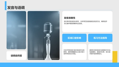 蓝色商务风英语演讲比赛评分标准解析PPT模板