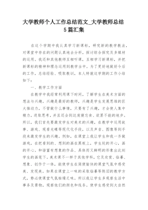 大学教师个人工作总结范文_大学教师总结5篇汇集.docx