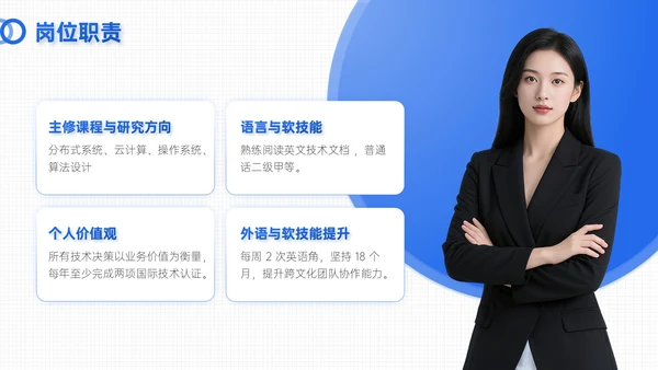 蓝色简约风试用期员工转正答辩PPT模板