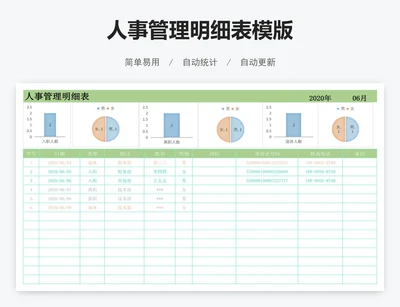 人事管理明细表模版
