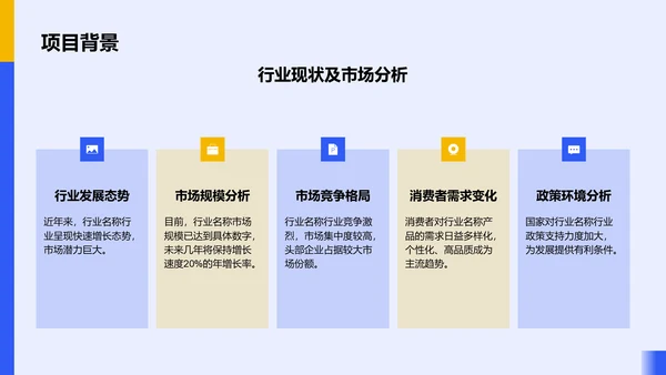蓝色插画风创业项目落地方案PPT模板