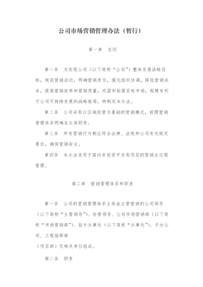 国有公司市场营销管理办法(暂行)-模版.docx