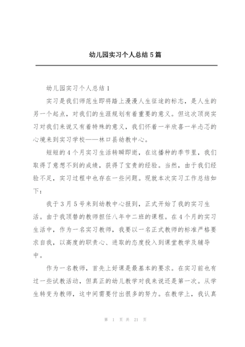 幼儿园实习个人总结5篇.docx