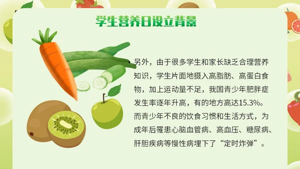 全国学生营养日健康饮食通用PPT模板