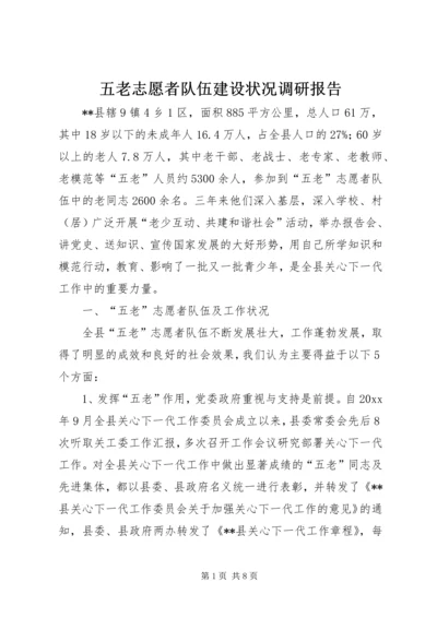 五老志愿者队伍建设状况调研报告.docx