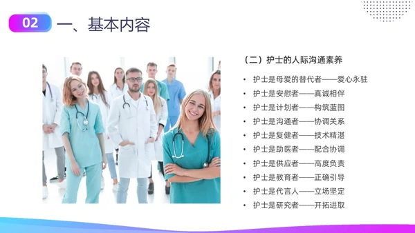 蓝色紫色商务实拍形状护士职业素养培训PPT课件