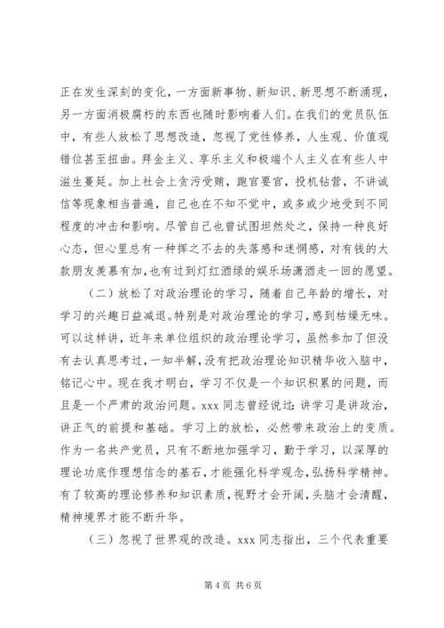 市管处党支部成员副主任党性分析材料(20).docx