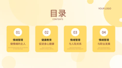 黄色3D风情绪管理与健康教育PPT