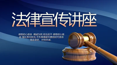 蓝色大气法律律法宣传讲座PPT