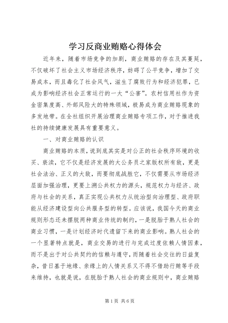 学习反商业贿赂心得体会.docx