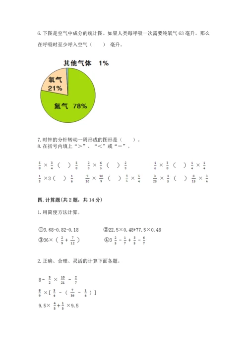人教版六年级上册数学期末检测卷完整.docx
