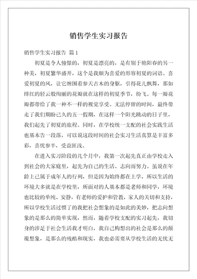 销售学生实习报告