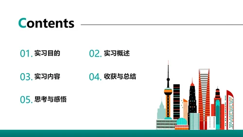 扁平风绿色大学生实习汇报PPT
