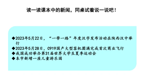 统编版四年级语文下册第二单元口语交际说新闻 课件