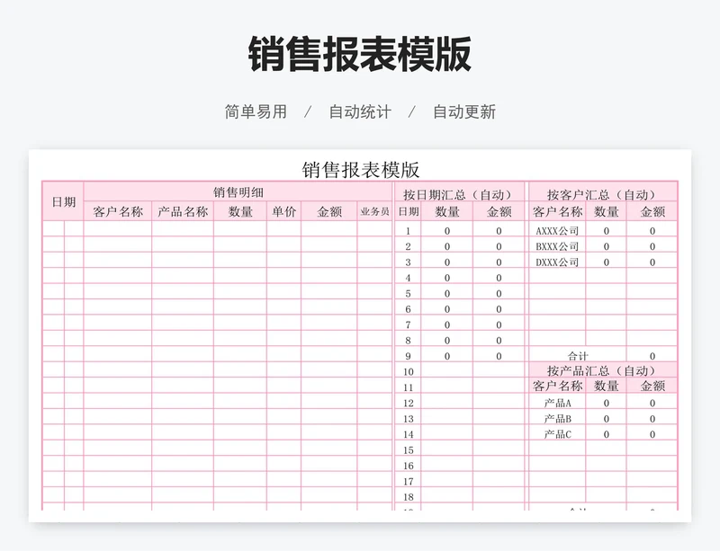 销售报表模版