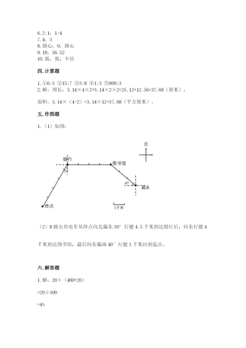2022六年级上册数学期末测试卷含答案（突破训练）.docx