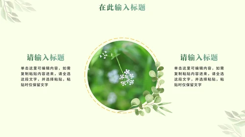 实景绿色植物小清新PPT模板