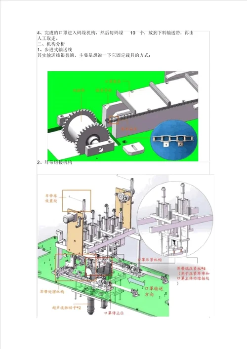 平面口罩机机械结构原理生产工序介绍附图说明