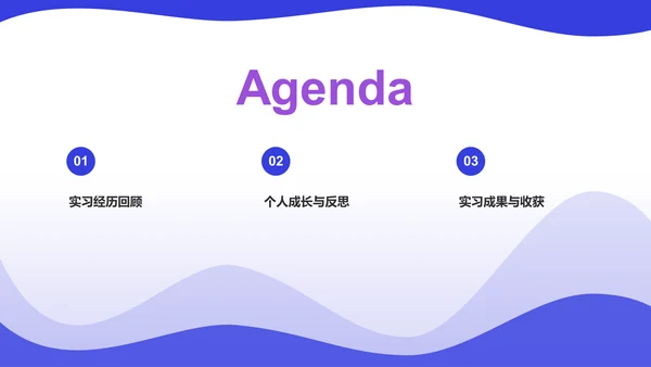 蓝色渐变实习总结PPT模板
