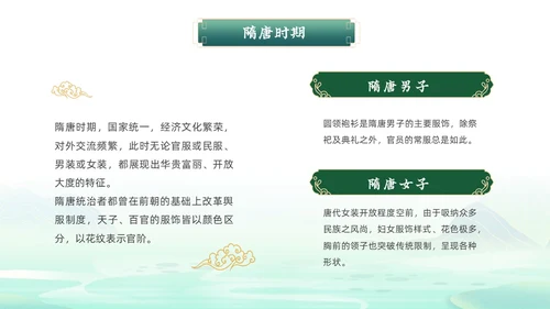 绿色国潮风中华服饰文化服装发展史文化讲座PPT