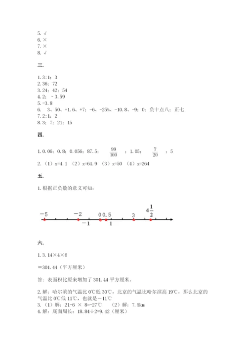苏教版六年级数学小升初试卷及完整答案（全国通用）.docx